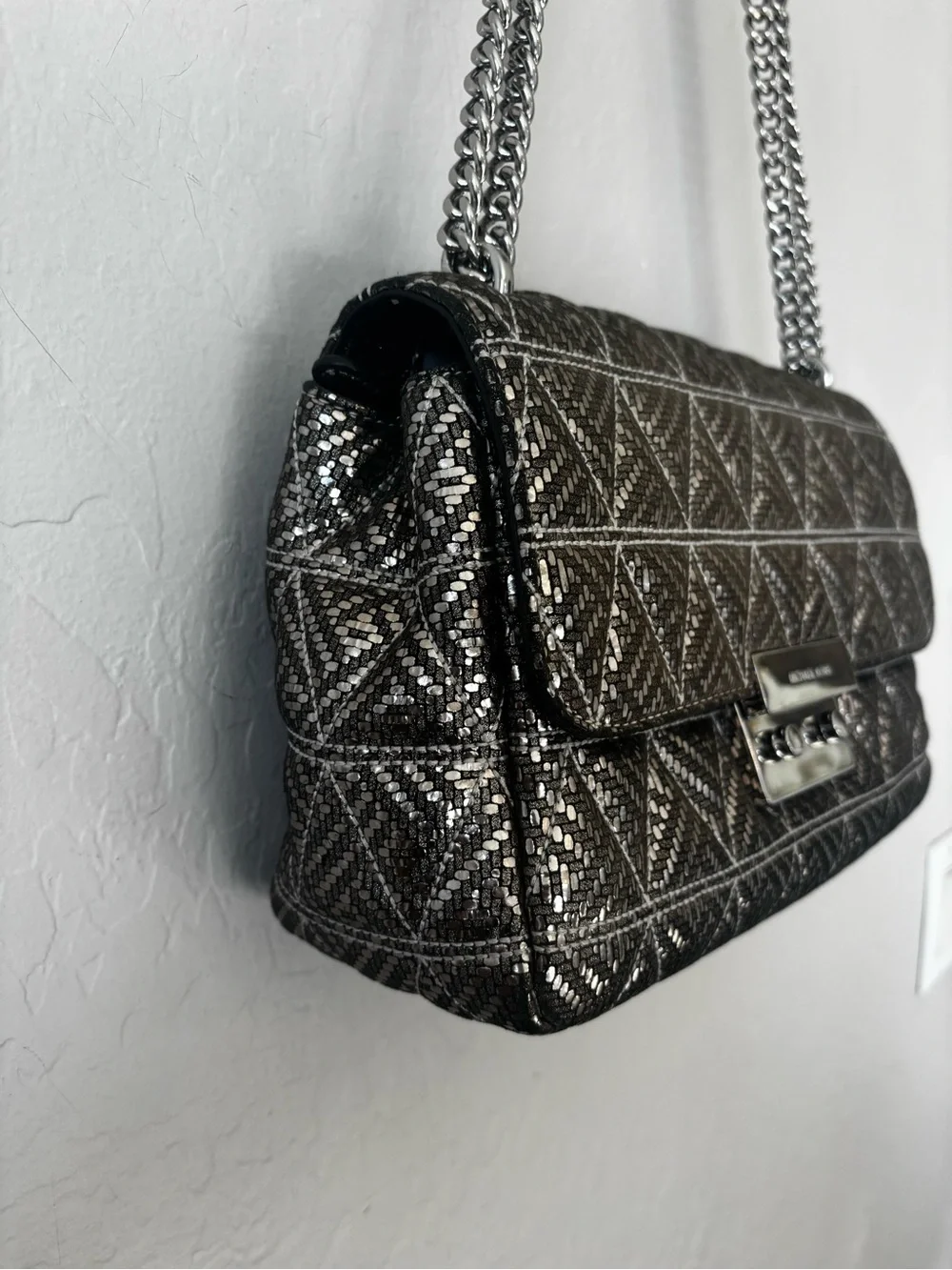 Michael Kors Sloan NWOT Gunmetal Quilted Chain Shoulder Bag